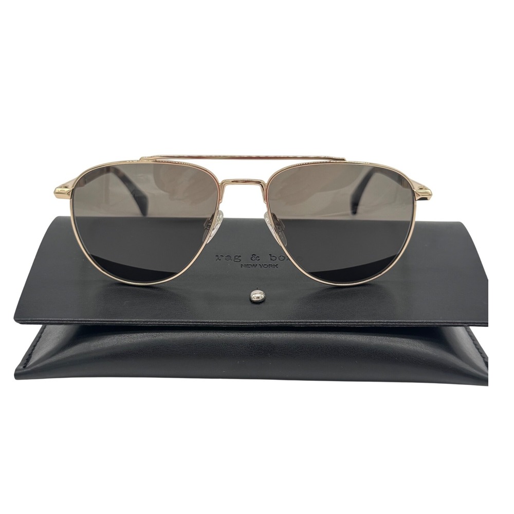 rag & bone Aviator Sunglasses RNB Gold Tortoise 55mm Grey Gradient Unisex